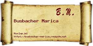 Busbacher Marica névjegykártya
